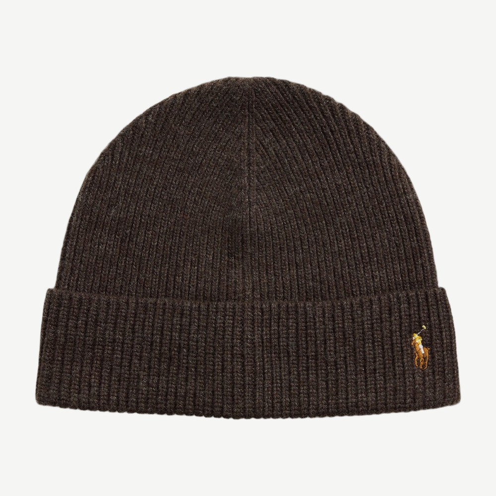 Signature Pony Wool Blend Beanie Brown