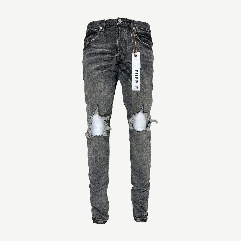 Grey Dirty Blowout Jean Black