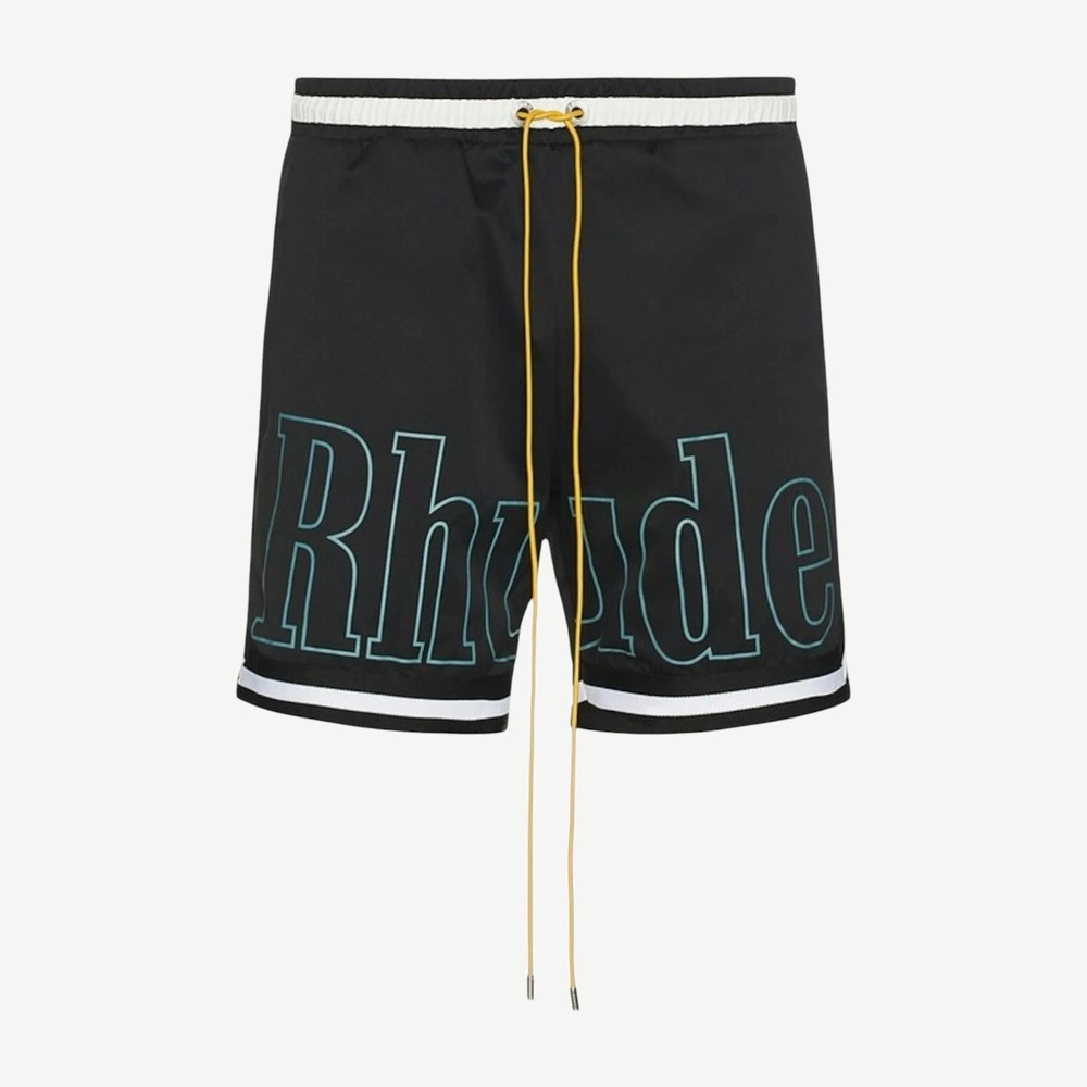 Logo Basketball Swim Shorts Black White
