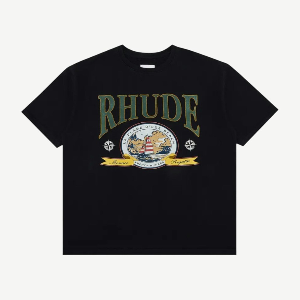 Monaco Regatta T Shirt Vintage Black