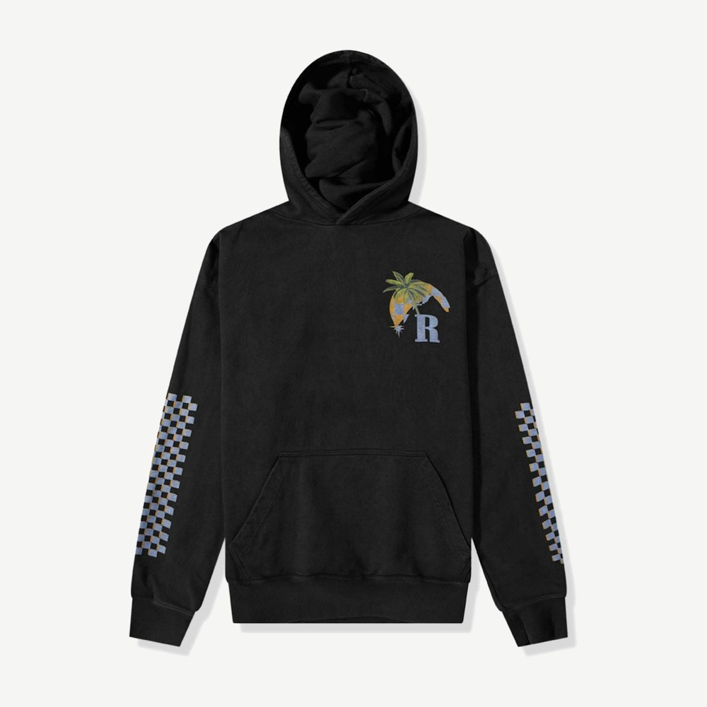 Moonlight Tropics Print Oversized Vintage Hoodie B