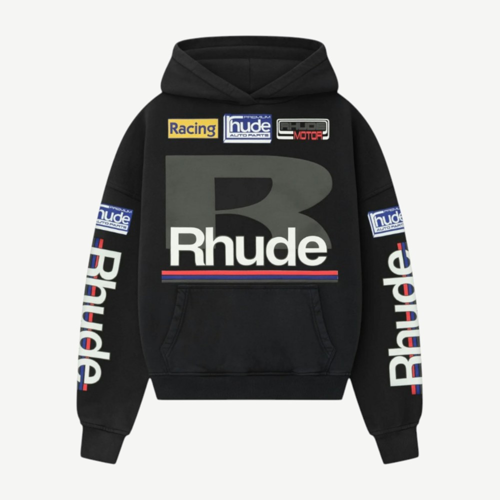 Petrol Patch Hoodie Vintage Black