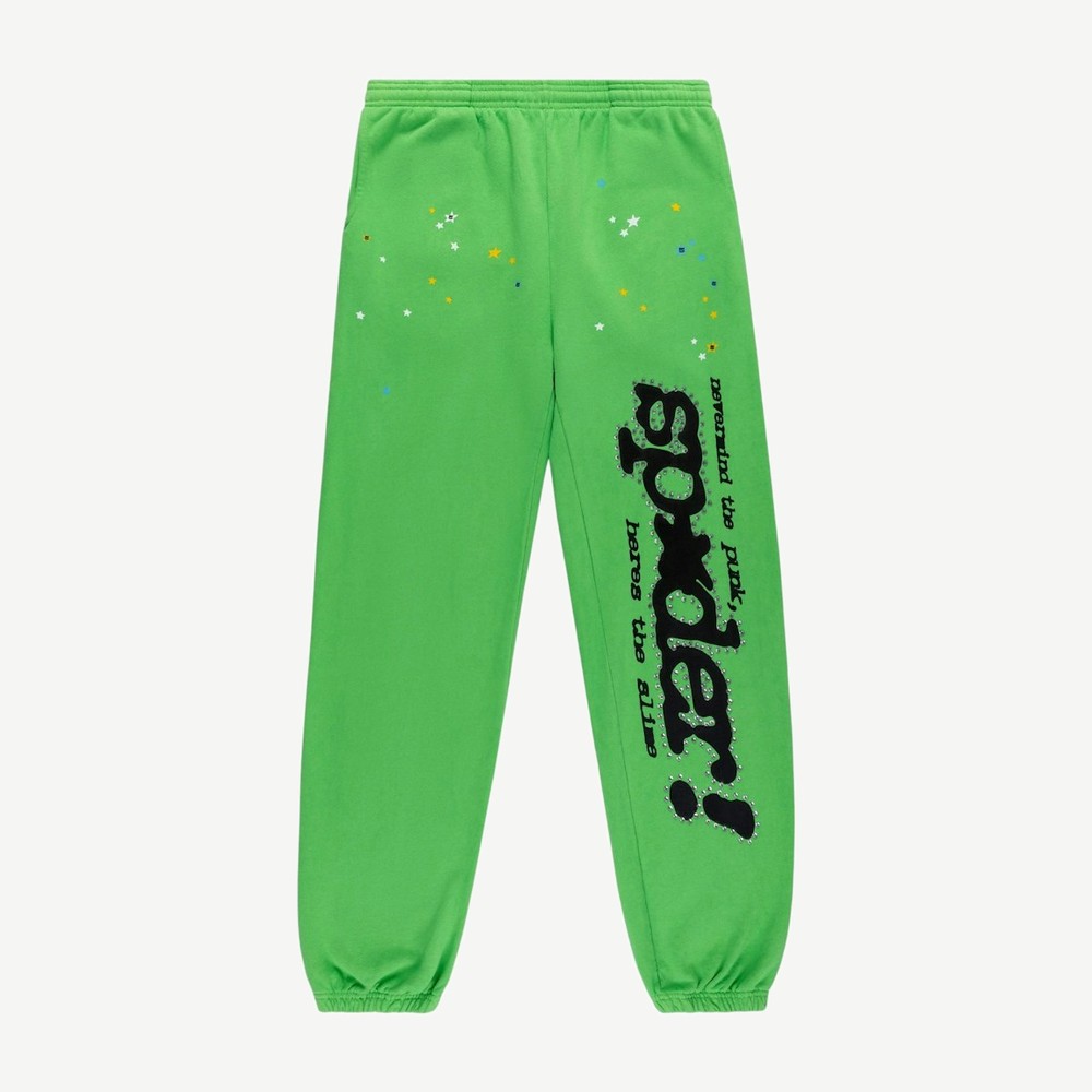 Punk V2 Rhinestone Sweatpant Bright Green