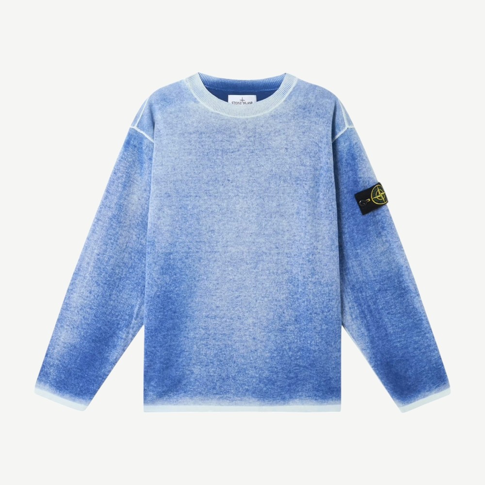 Oversized Raw Hand Crewneck Blue