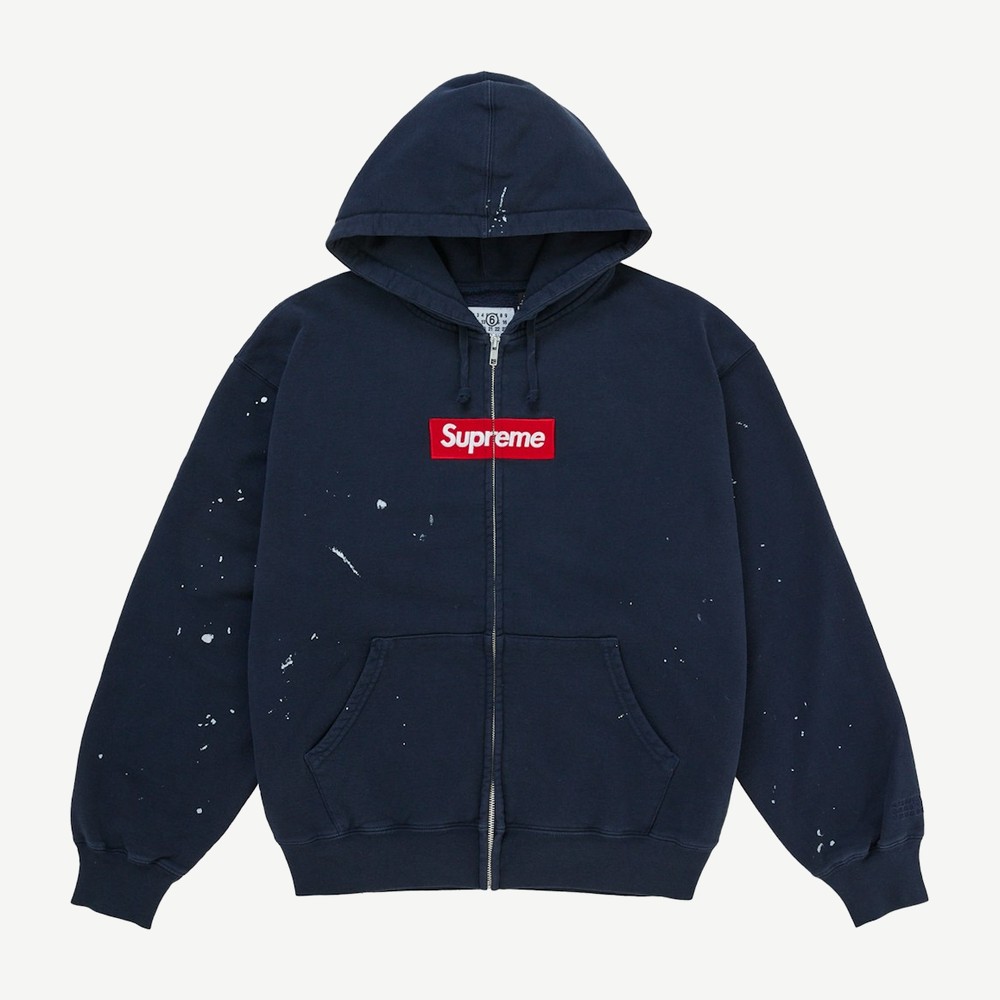 Mm6 Maison Margiela Box Logo Zip Up Hooded Sweatsh