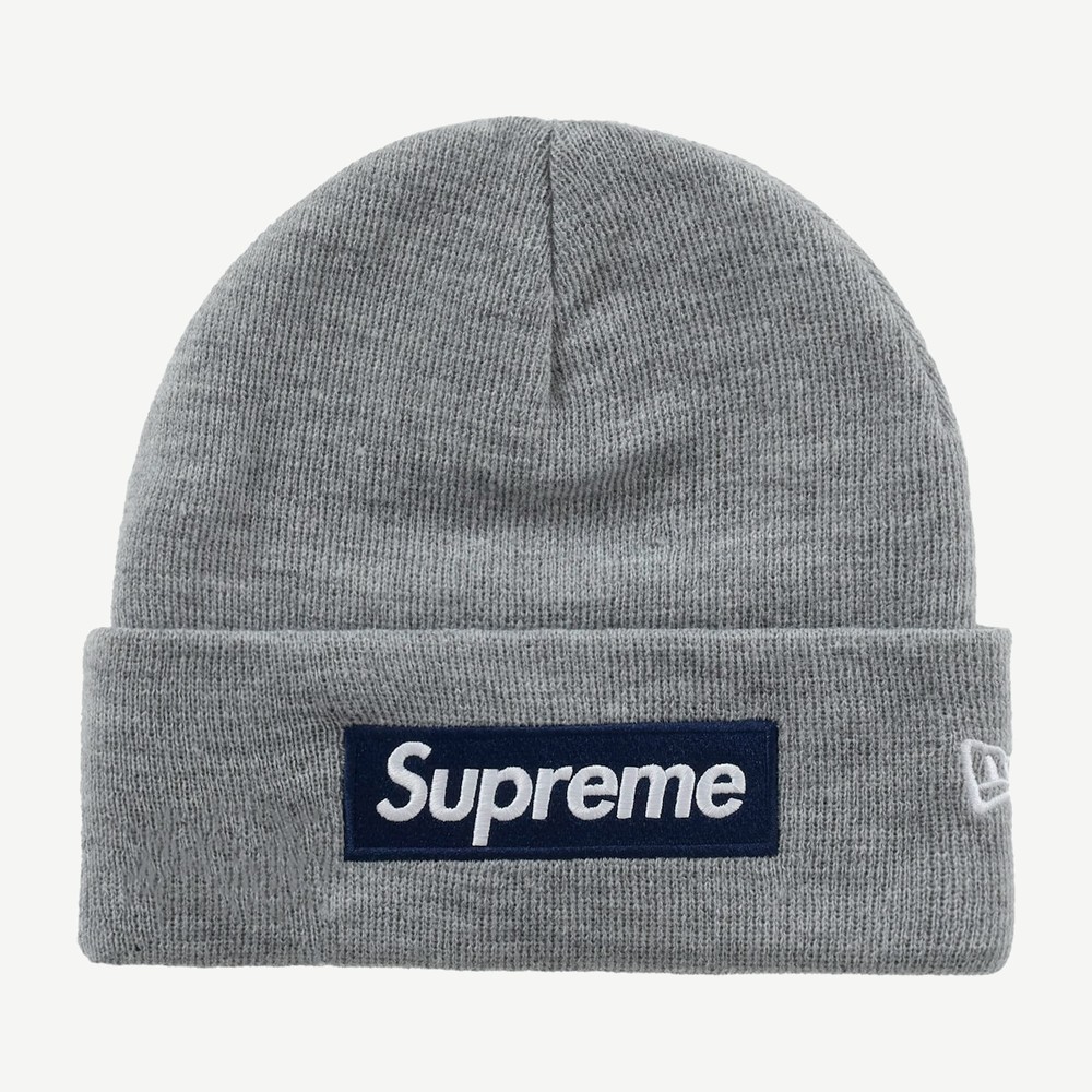 New Era Box Logo Beanie Fw25 Heather Grey