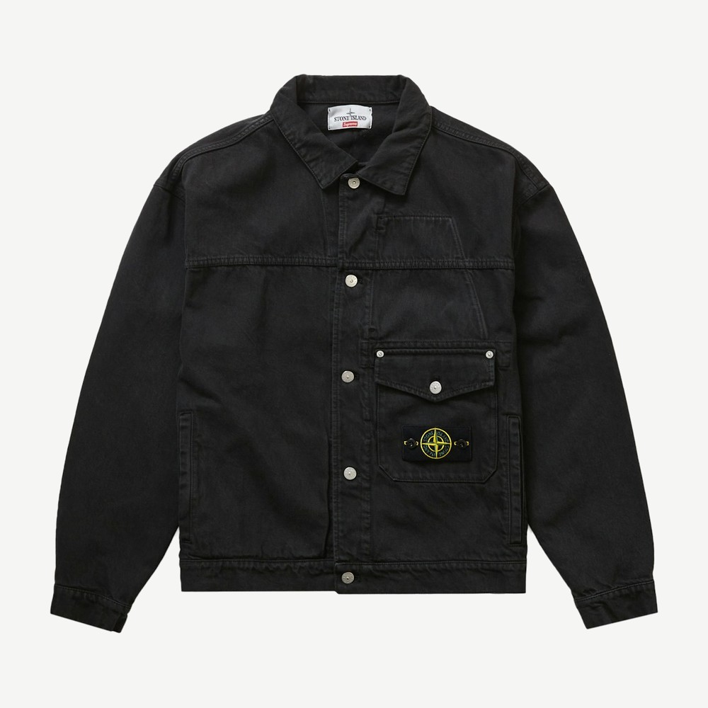Stone Island Denim Trucker Jacket Black