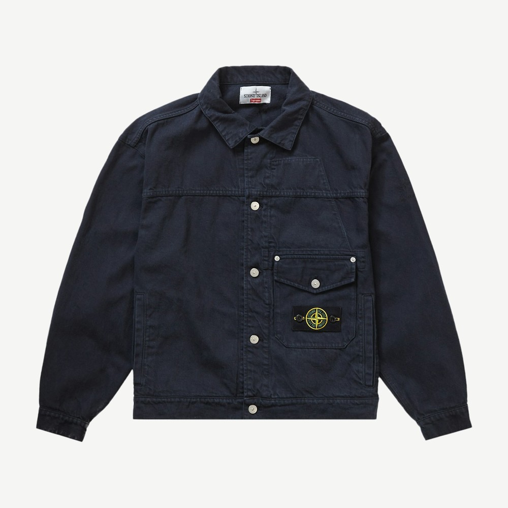 Stone Island Denim Trucker Jacket Navy