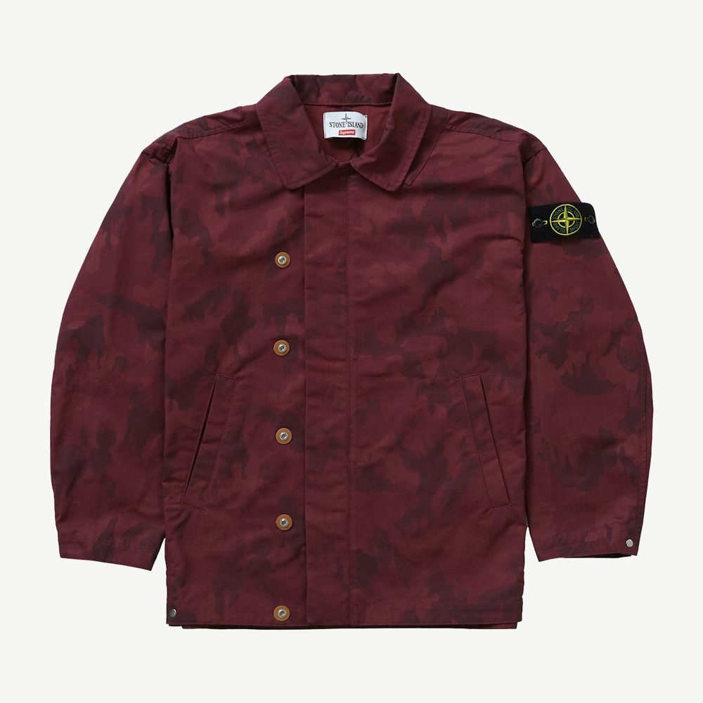 Stone Island Reactive Ice Camo Ripstop Jacket Red