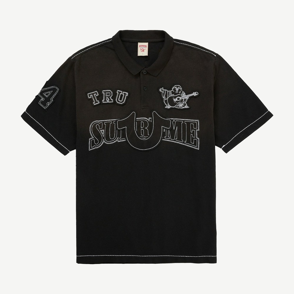 True Religion Applique Polo Black
