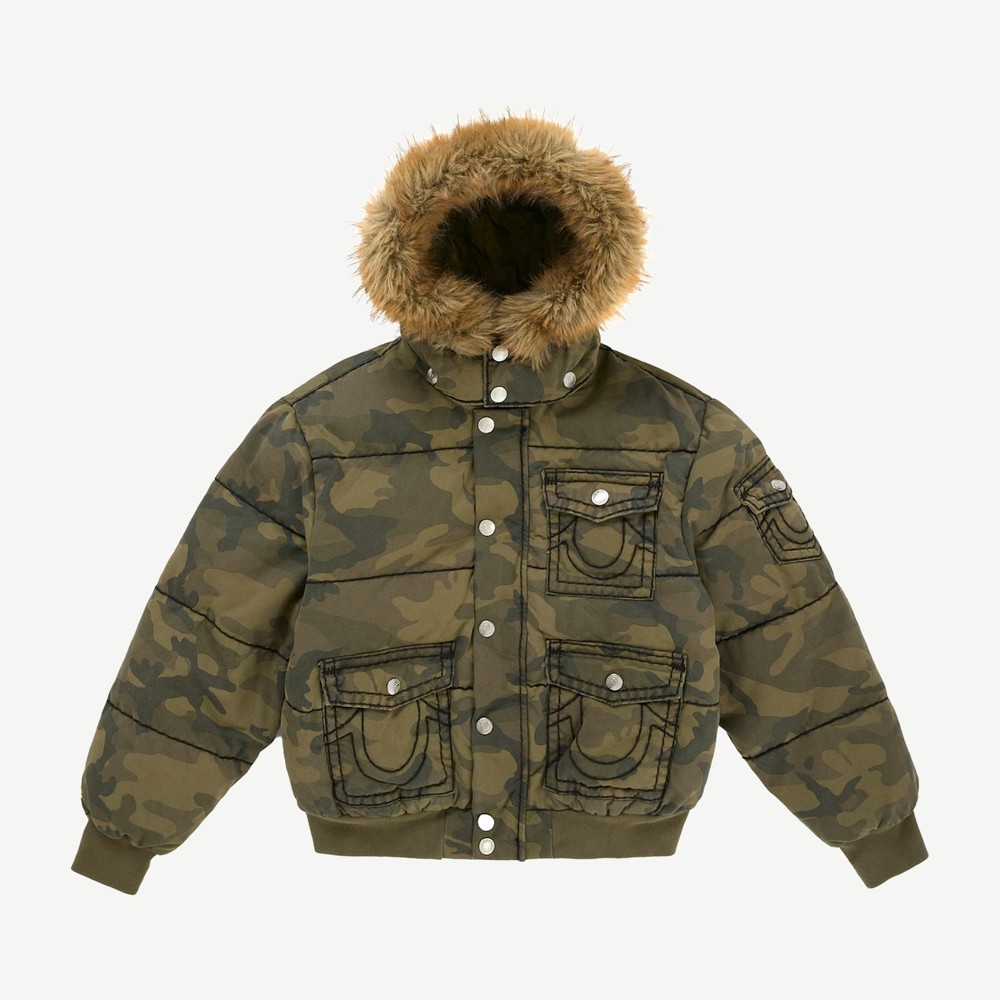 True Religion Puffer Jacket Olive