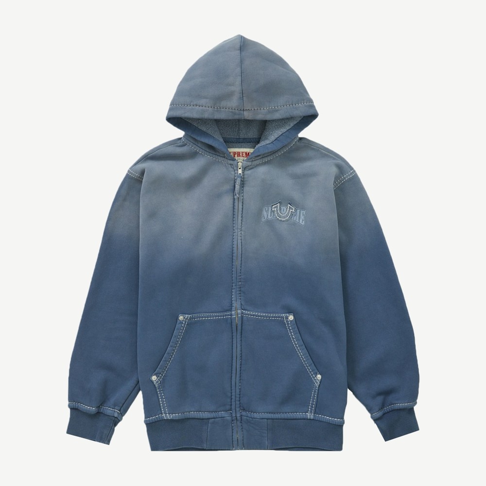 True Religion Zip Up Hooded Sweatshirt Fw22 Indigo