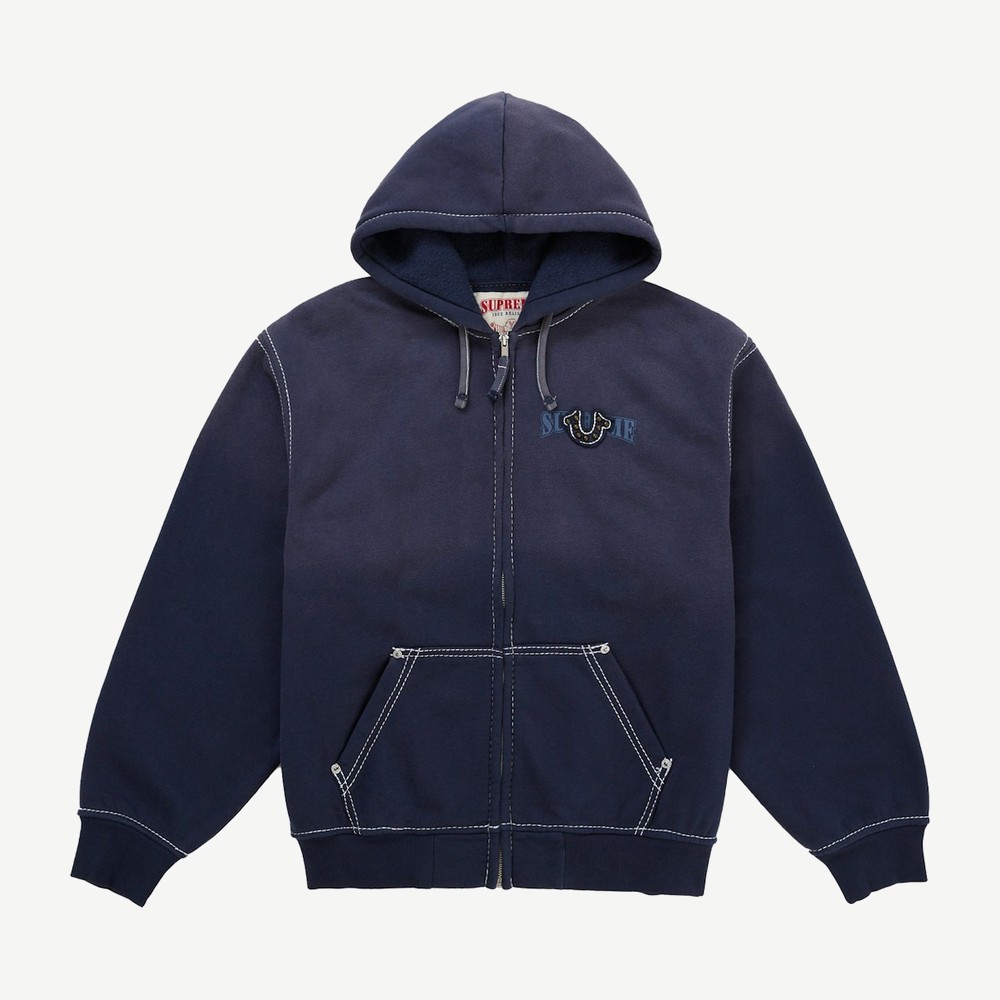 True Religion Zip Up Hooded Sweatshirt Fw25 Navy
