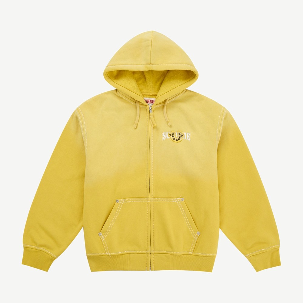 True Religion Zip Up Hooded Sweatshirt Fw25 Yellow