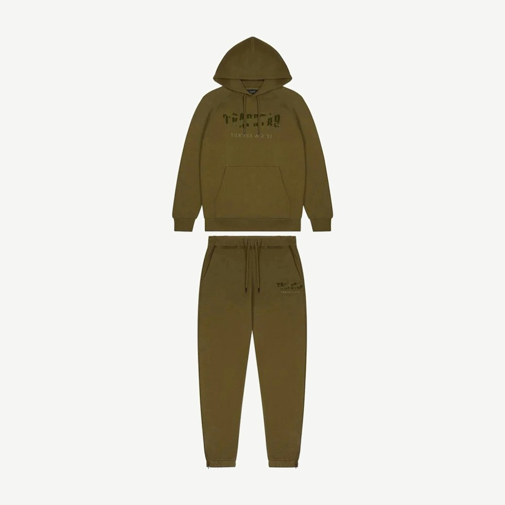 Chenille Decoded Hooded Tracksuit Olive Camo