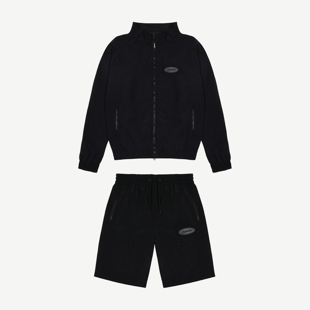 Hyperdrive Ripstop Track Top Short Set Black