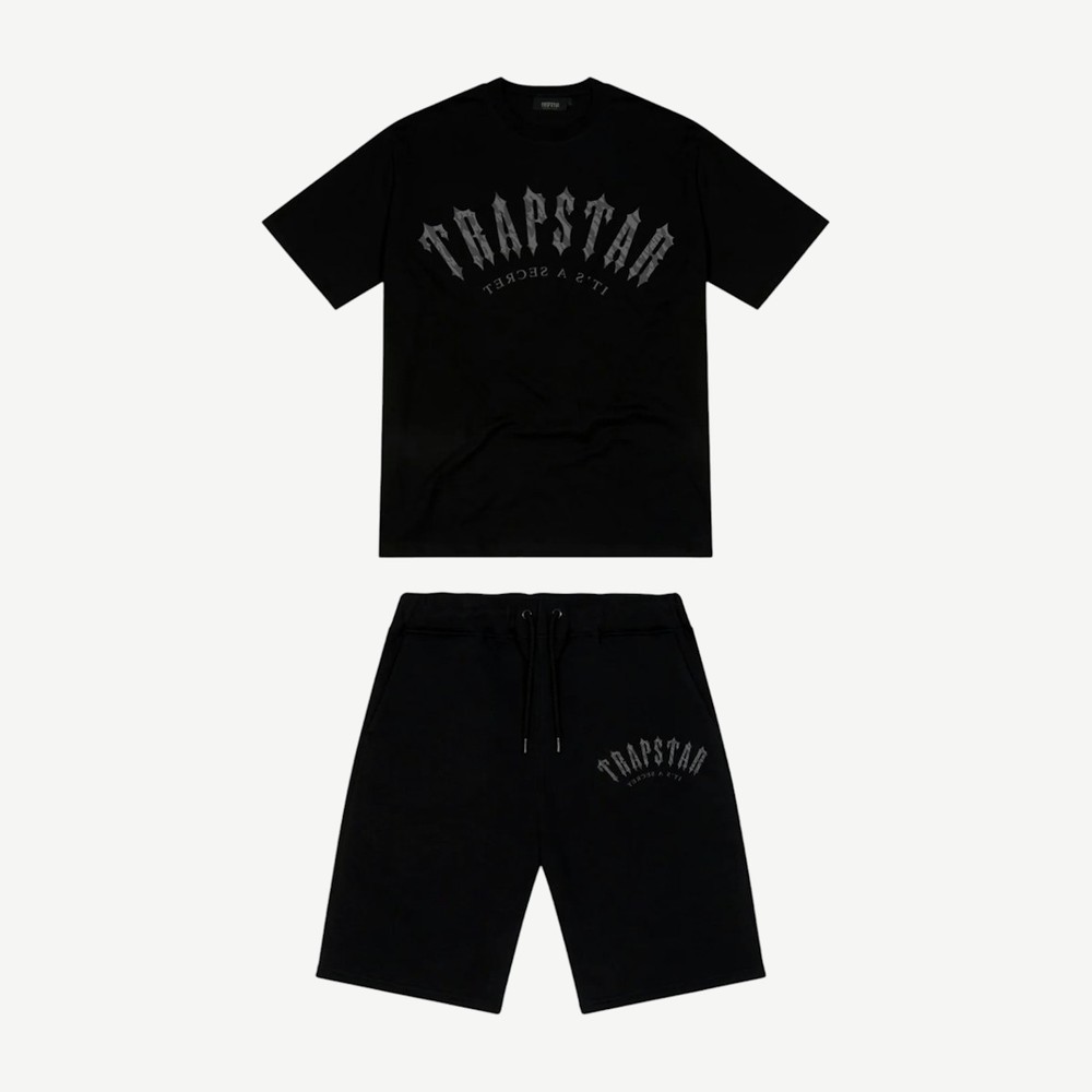 Irongate Camo Print Shorts Set Black