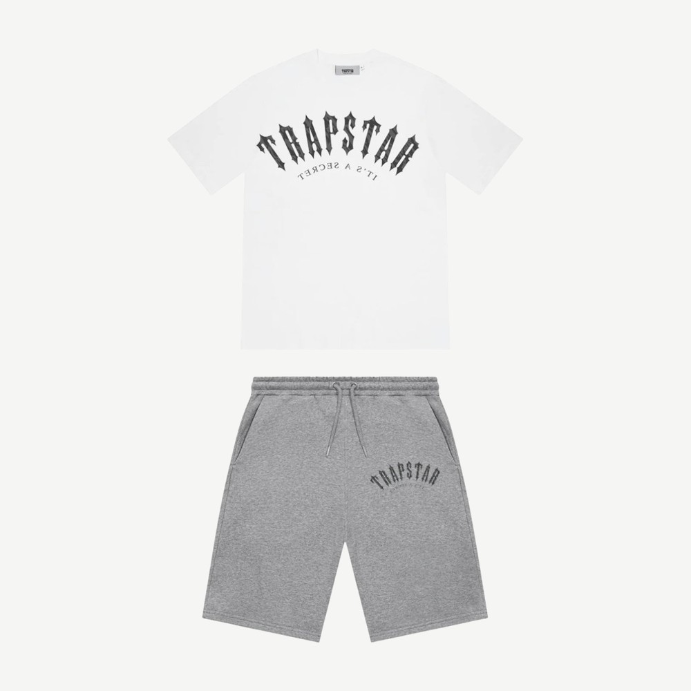 Irongate Camo Print Shorts Set White Grey
