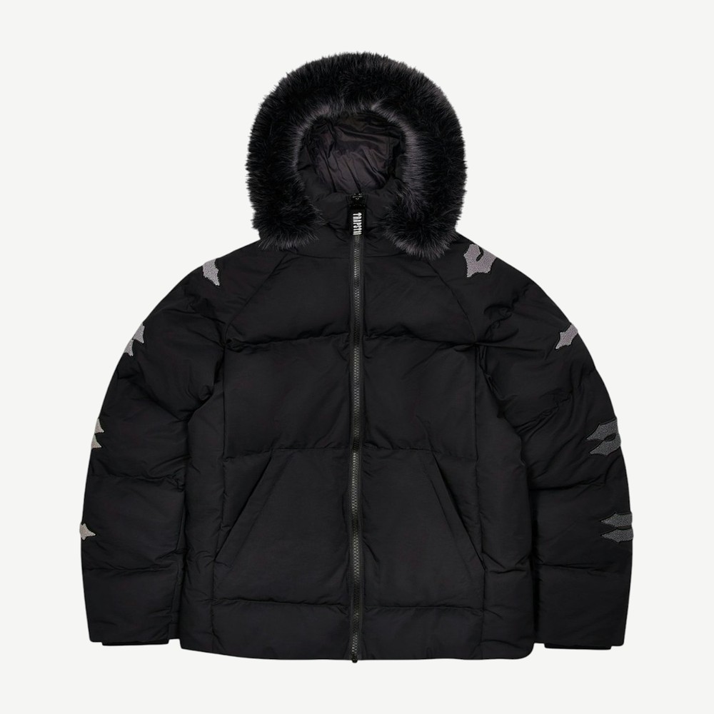 Irongate Chenille Sleeve Puffer Jacket Black