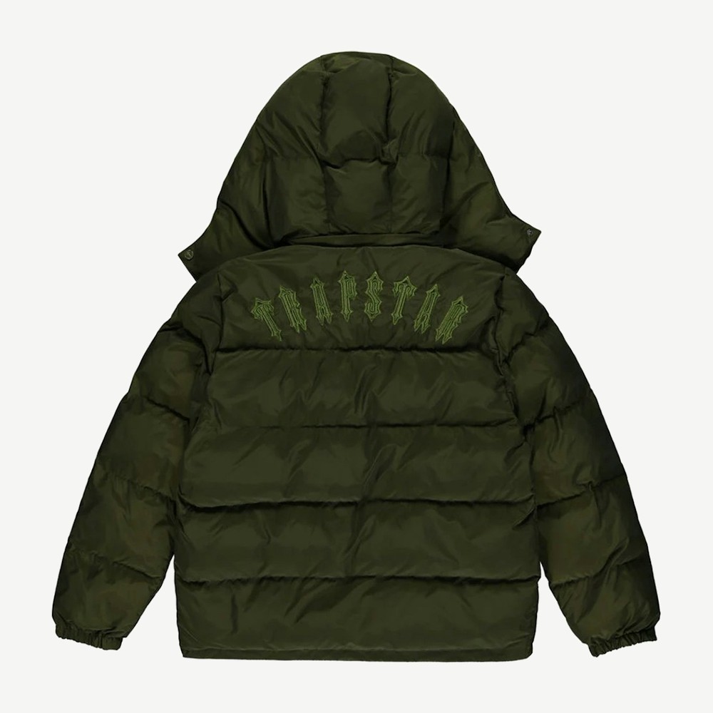 Irongate Detachable Hooded Puffer Jacket Olive
