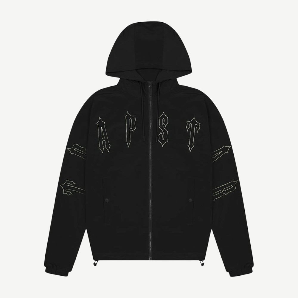 Irongate Quilted Windbreaker Jacket Black White