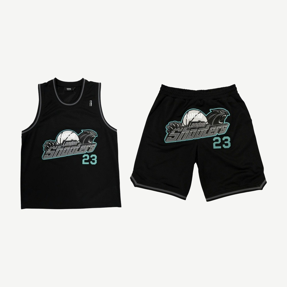 Shooters Basketball Short Set Ss23 Black Sea Blue