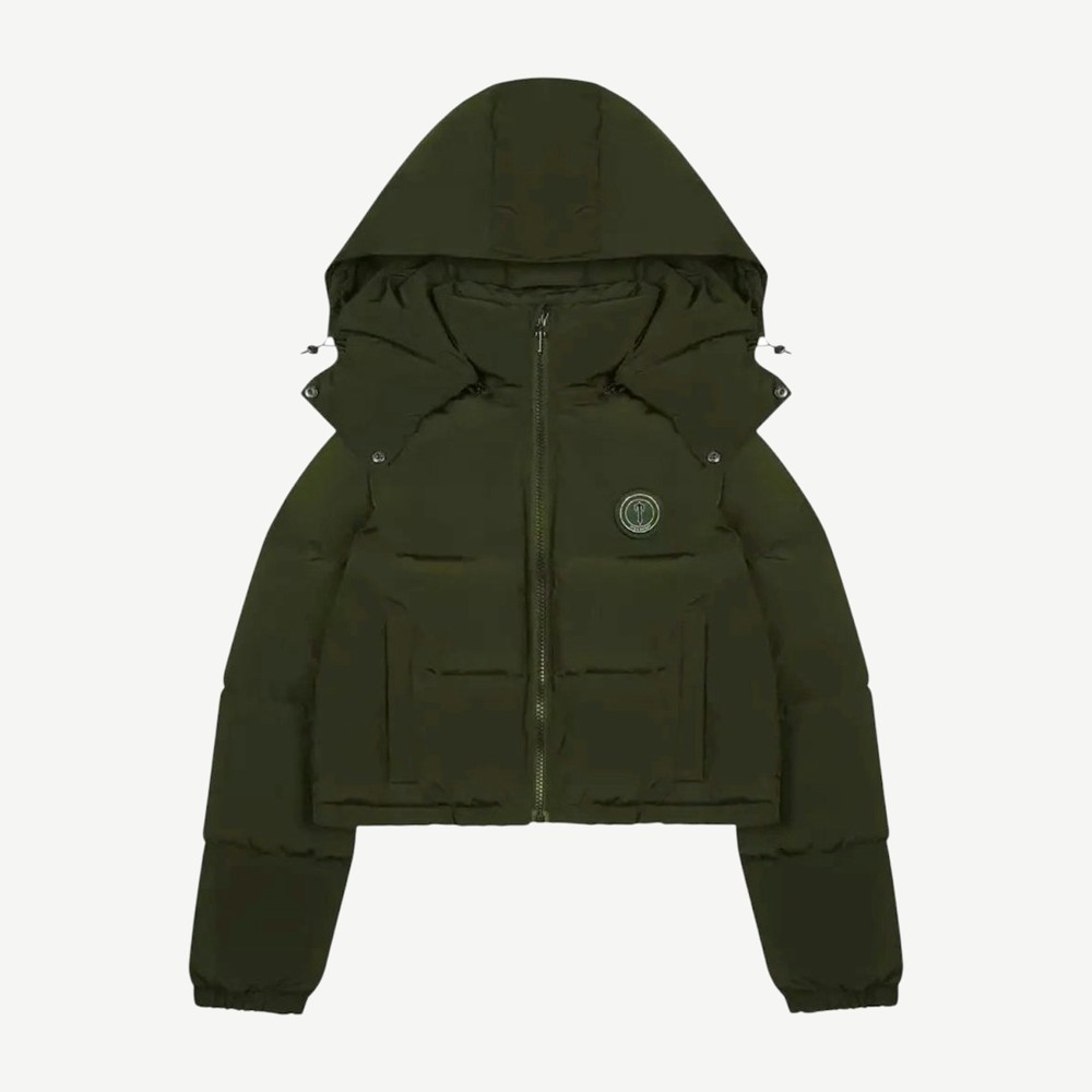 Womens Irongate Detachable Hooded Puffer Jacket Olive