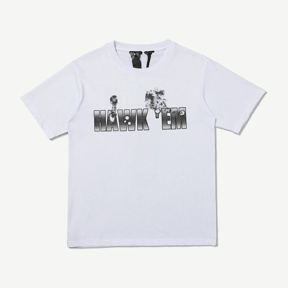 Pop Smoke X Vlone Hawk Em T Shirt White