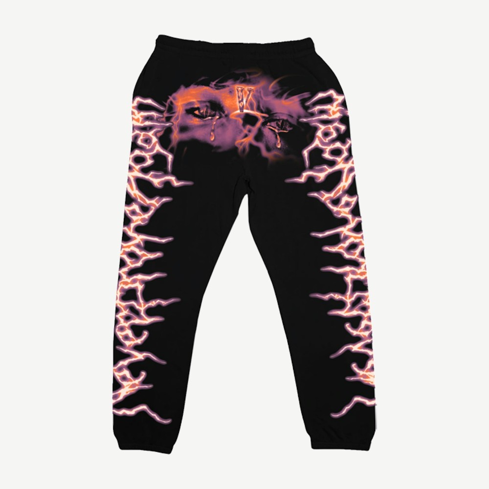 X Never Broke Again Eyes Sweatpants Black